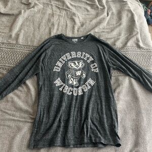 Wisconsin Badger Dark hethered grey Grey Long Sleeve